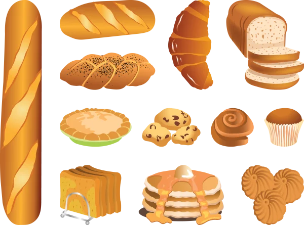 Assorted Baked Goods and Pastries PNG Transparent