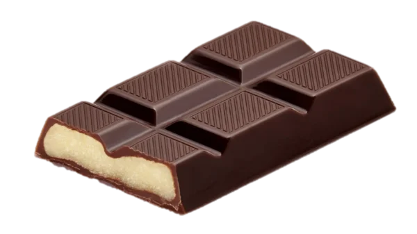 Bitten Dark Chocolate Bar with Filling PNG
