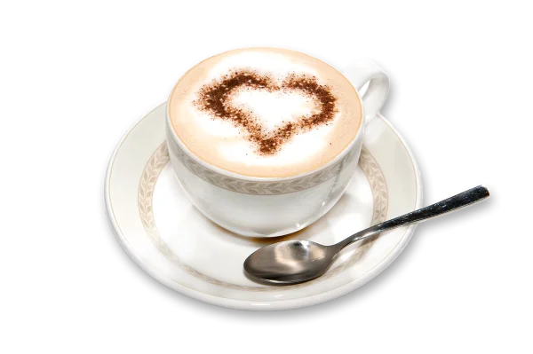 Cappuccino with Heart Art PNG Transparent Background