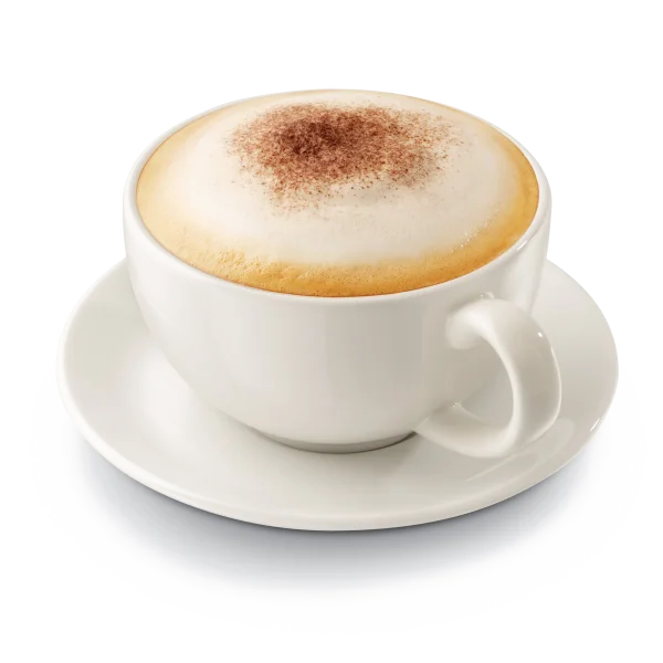 Cappuccino in White Cup PNG Transparent Background