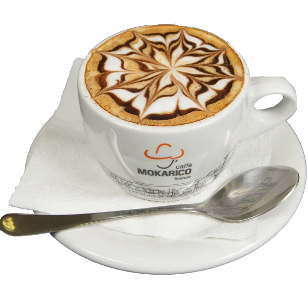 Cappuccino with Latte Art PNG Transparent Background