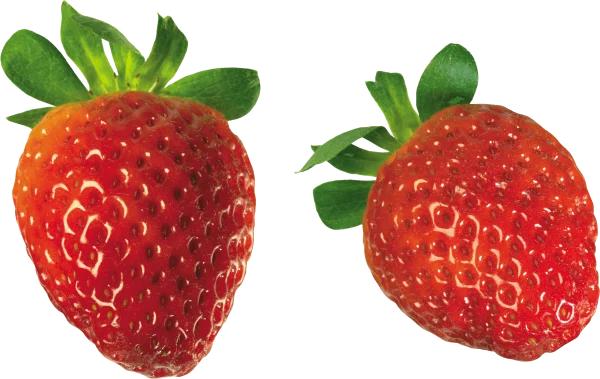 Two Fresh Ripe Strawberries PNG Transparent