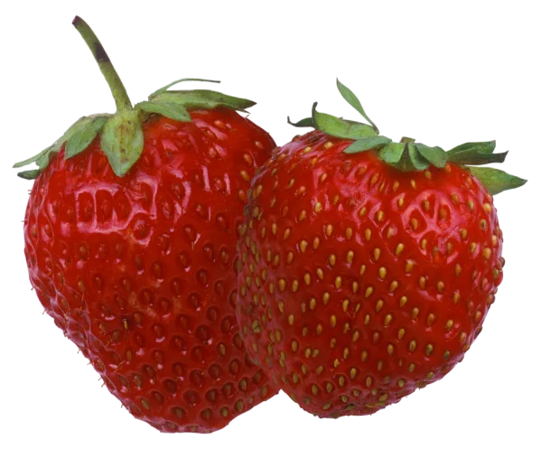 Two Fresh Strawberries PNG Transparent Background