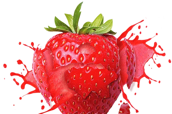 Dynamic Strawberry Splash PNG Transparent Background