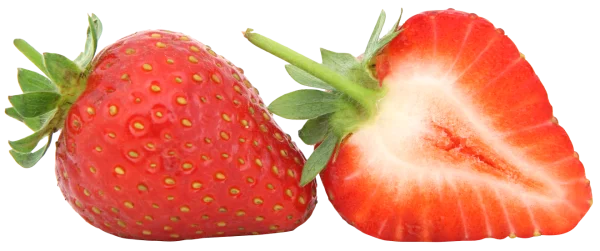 Whole and Sliced Strawberry PNG Transparent Background