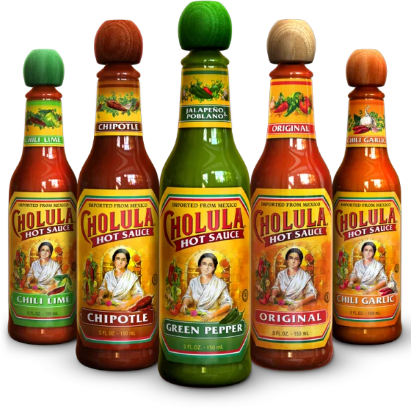 Cholula Hot Sauce Bottle Assortment PNG