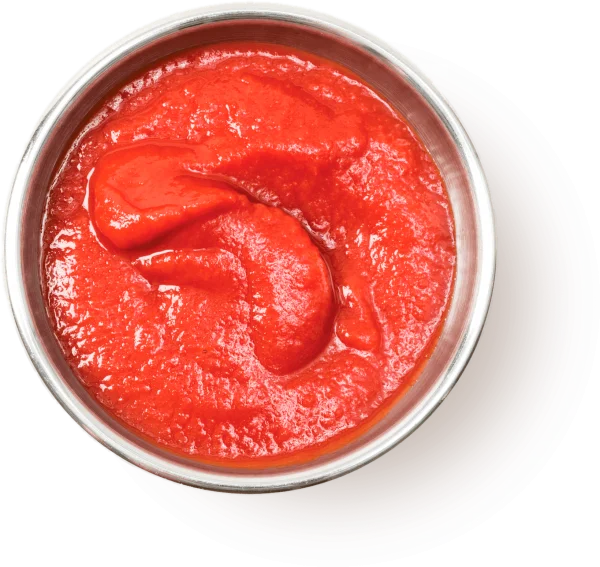 Red Tomato Sauce in Metal Bowl PNG