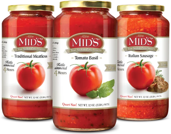 Mid's True Sicilian Pasta Sauce Jars Collection PNG