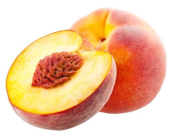 Whole and Sliced Peach PNG Transparent Background