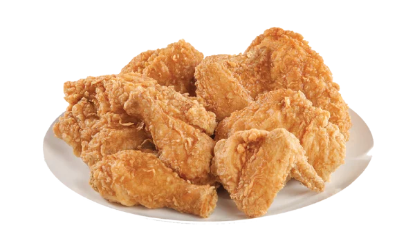 Plate of Crispy Fried Chicken PNG Transparent Background