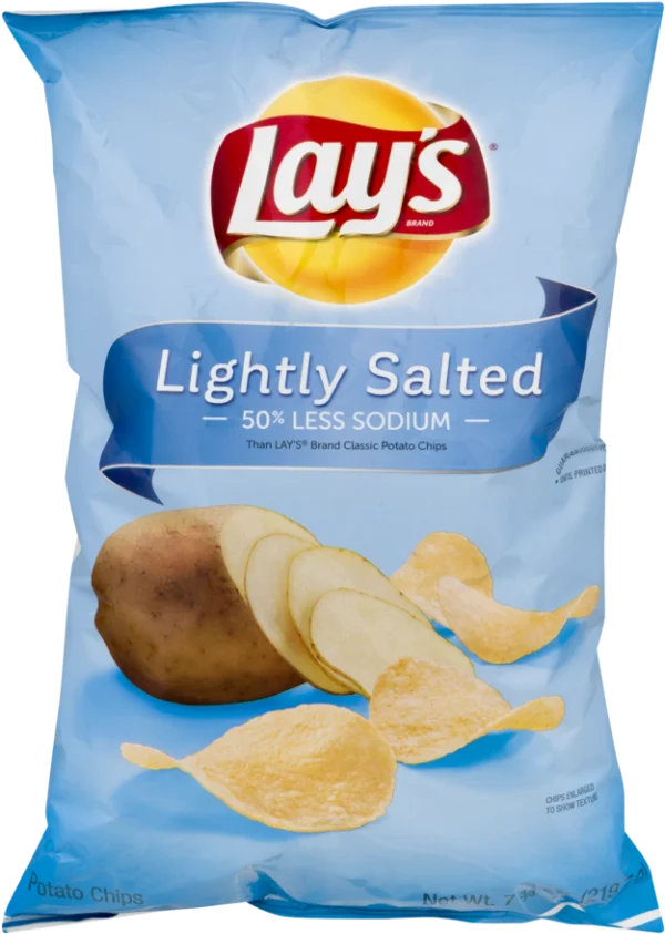 Lay's Lightly Salted Potato Chips Bag PNG
