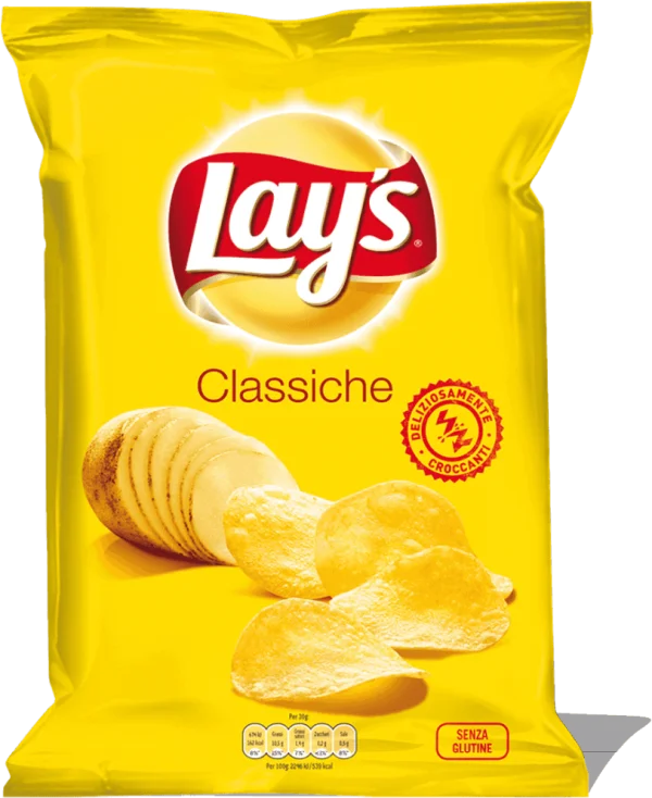 Lay's Classiche Potato Chips Bag PNG Transparent Background