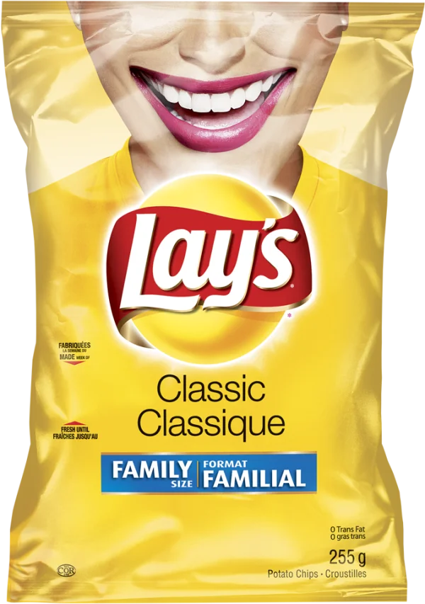 Lay's Classic Potato Chips Family Size Bag PNG