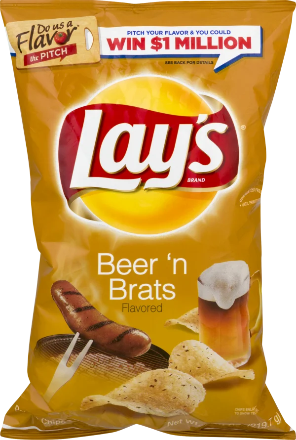 Lay's Beer 'n Brats Chip Bag PNG Transparent Background