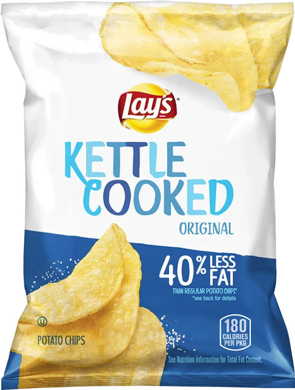 Lay's Kettle Cooked Original Potato Chips Bag PNG