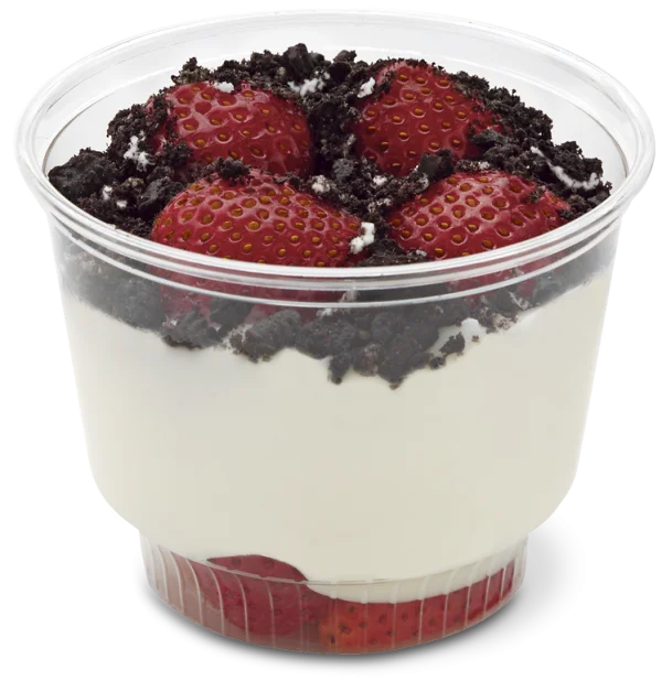 Strawberry and Cream Dessert Cup PNG Transparent Background