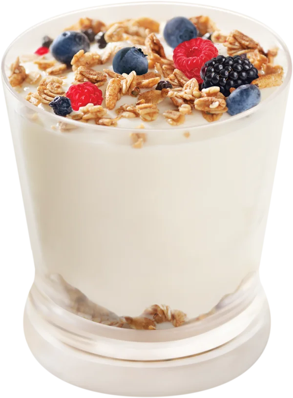 Yogurt with Berries and Granola PNG Transparent Background