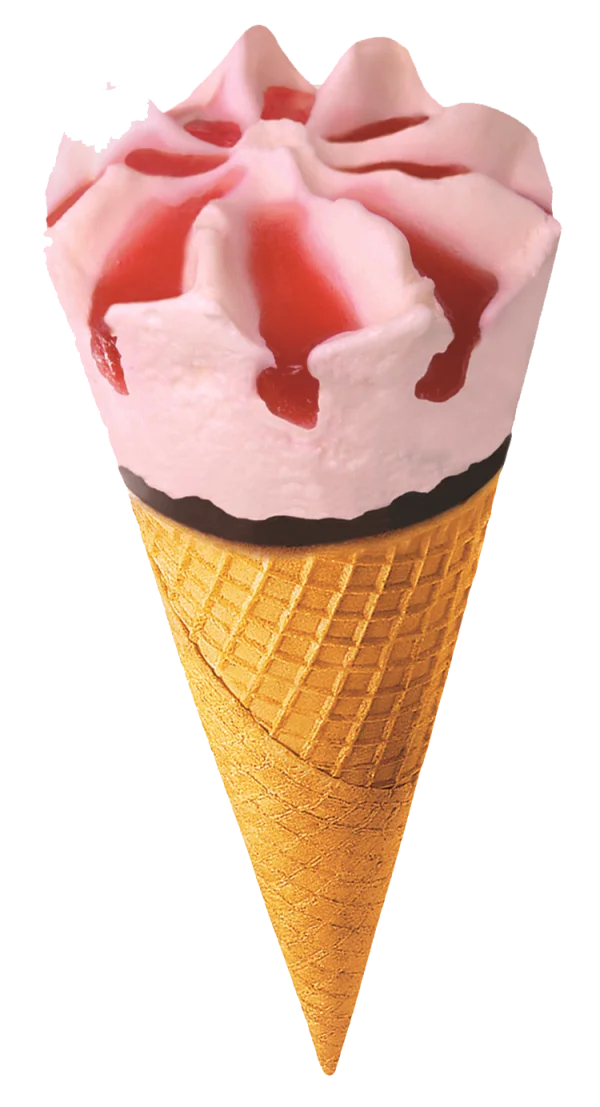 Strawberry Ice Cream Cone PNG Transparent Background