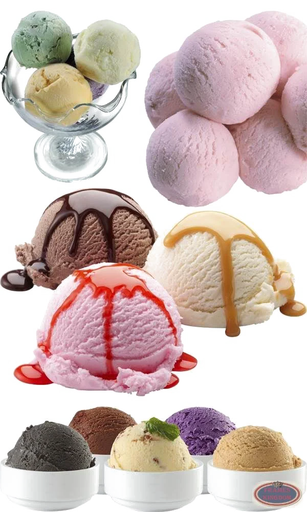 Assorted Ice Cream Scoops PNG