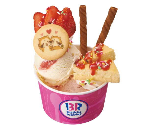 Baskin Robbins Ice Cream Cup with Toppings PNG