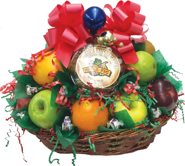 Festive Fruit & Fig Gift Basket PNG