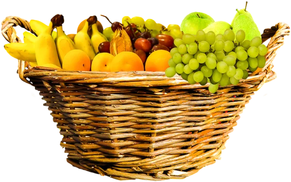 Assorted Fruit Basket PNG Transparent