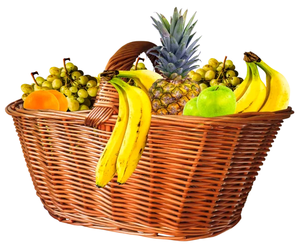 Wicker Fruit Basket PNG Transparent Background