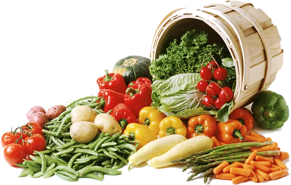 Fresh Harvest Vegetables Basket PNG