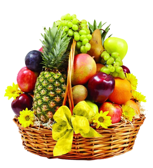 Abundant Fruit Basket PNG Transparent Background