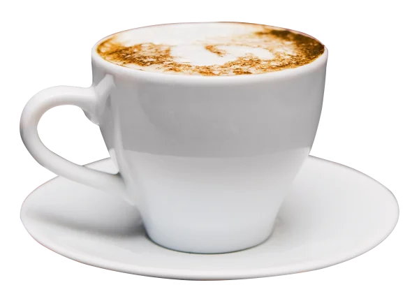 White Coffee Cup with Foam PNG Transparent Background