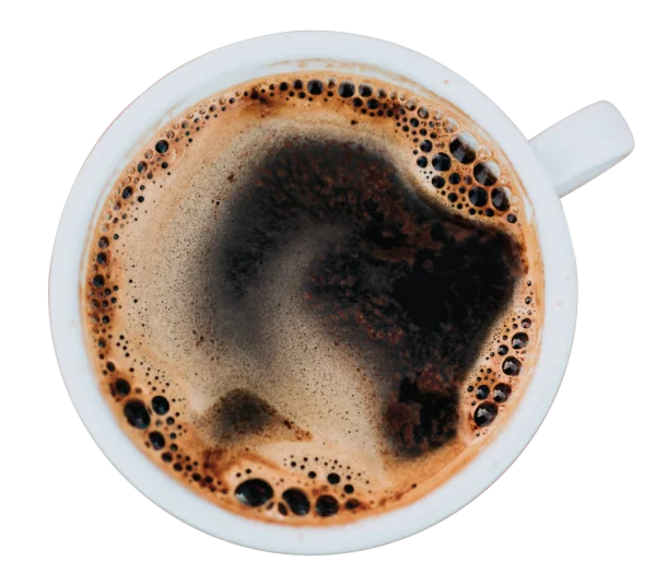Overhead Coffee Cup with Crema PNG Transparent