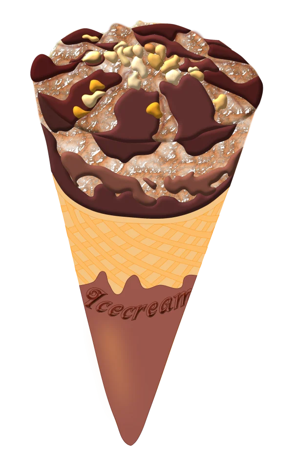 Chocolate Ice Cream Cone PNG Transparent