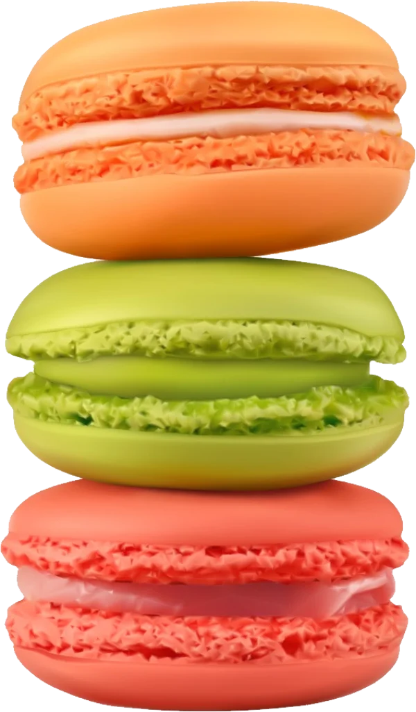 Stacked Colorful Macarons Transparent Background PNG