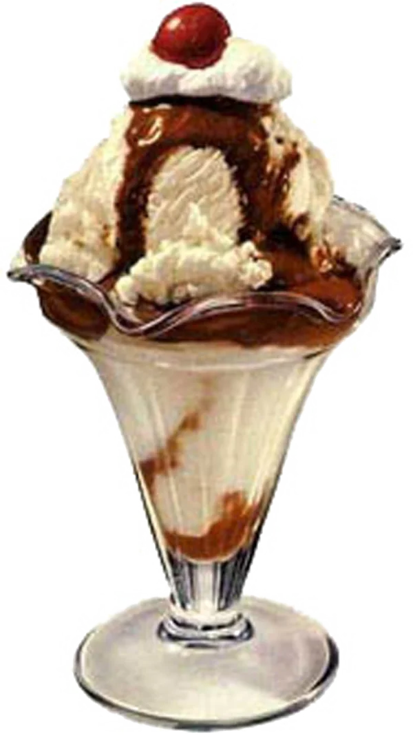 Classic Ice Cream Sundae PNG Transparent Background