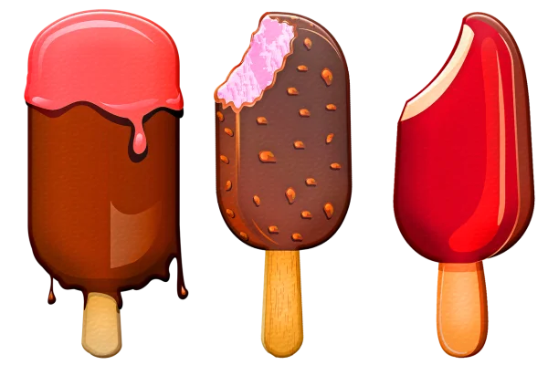 Assorted Ice Cream Popsicles PNG Transparent Background