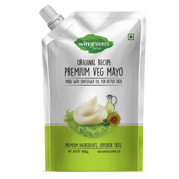 Wingreens Farms Premium Veg Mayo Pouch PNG Transparent Background