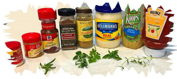 Spices, Condiments, and Fresh Herbs PNG Transparent Background