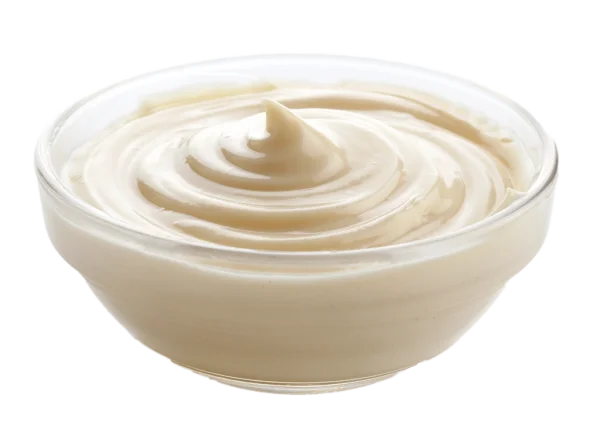 Mayonnaise in Glass Bowl PNG Transparent Background