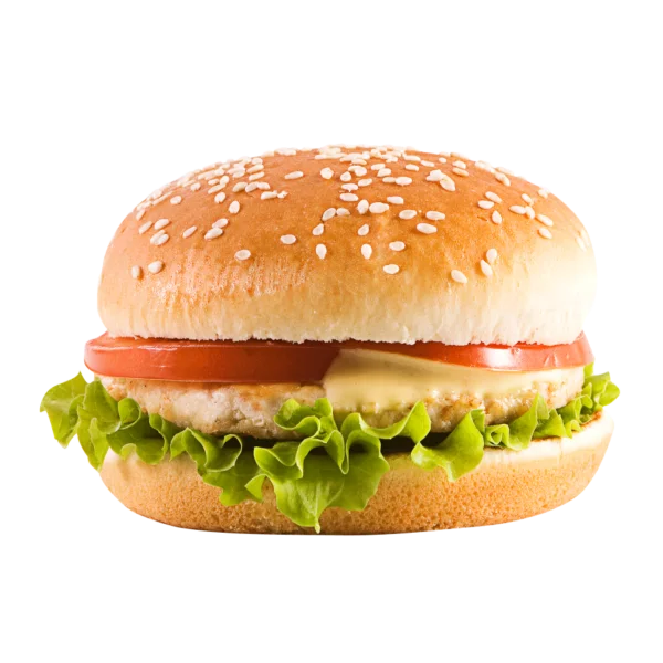 Delicious Hamburger with Sesame Bun PNG Transparent