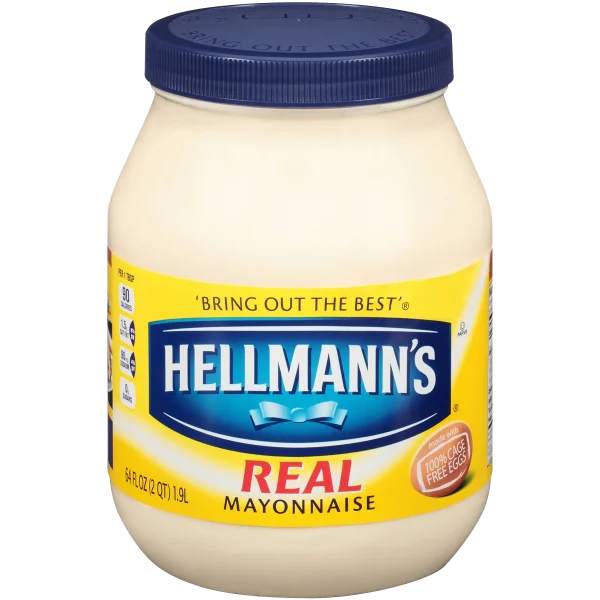 Hellmann's Real Mayonnaise Jar PNG Transparent Background