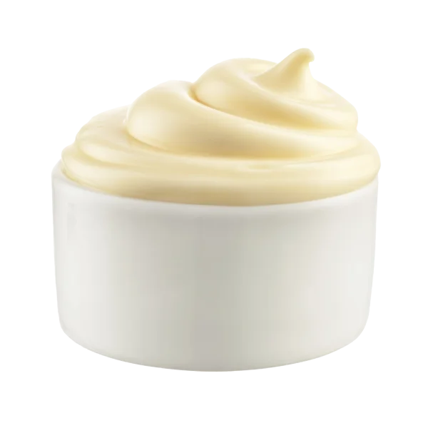 Mayonnaise Swirl in White Bowl PNG Transparent Background