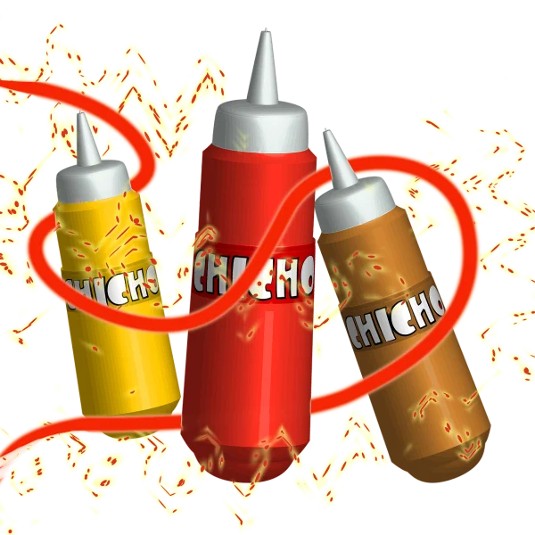 Chicho Sauce Squeeze Bottles PNG Transparent