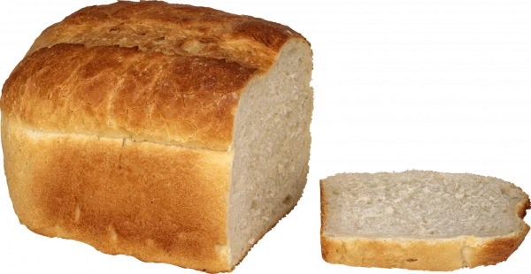 Fresh Baked White Bread Loaf with Slice PNG
