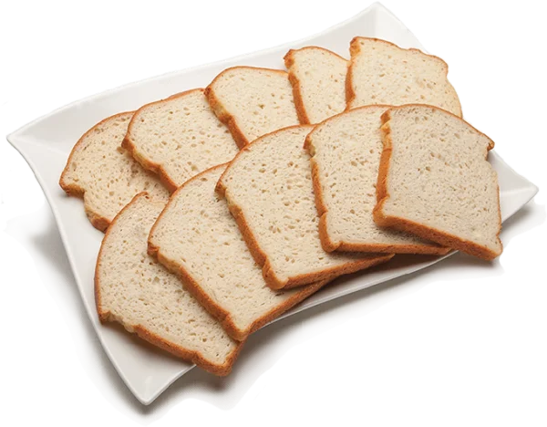 Sliced White Bread on Plate PNG