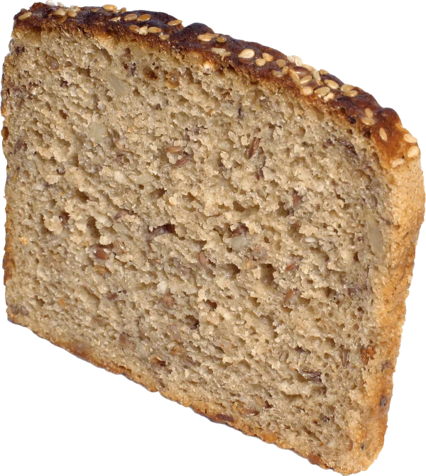 Dark Multigrain Bread Slice PNG Transparent Background