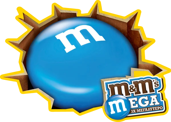 M&M's Mega Blue Candy Logo PNG Transparent