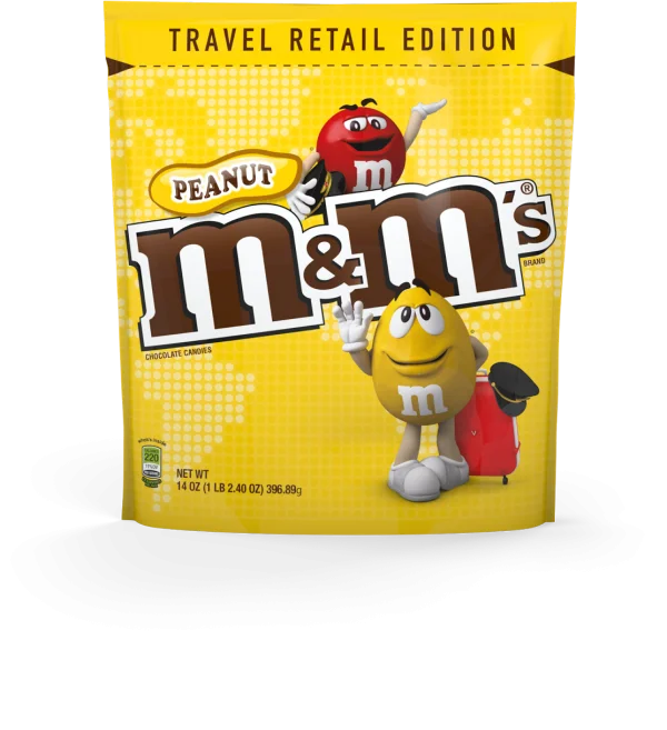 M&M's Peanut Candy Bag Travel Retail Edition PNG