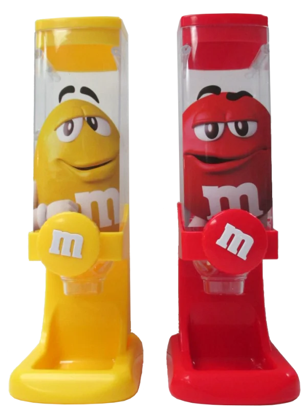 Red and Yellow M&M's Candy Dispensers PNG