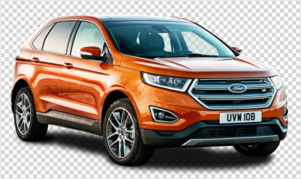Orange Ford Edge SUV PNG Transparent Background