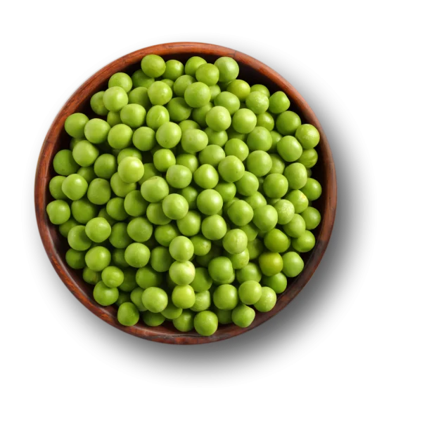 Green Peas in Wooden Bowl PNG Transparent Background